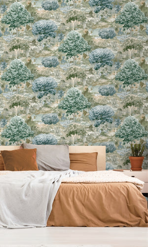 Xanadu Zodiac Blue Green Wallpaper 91542