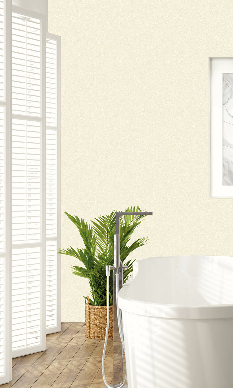 Latte Foam French Linen Textured Vinyl Commercial Wallpaper CPW1161