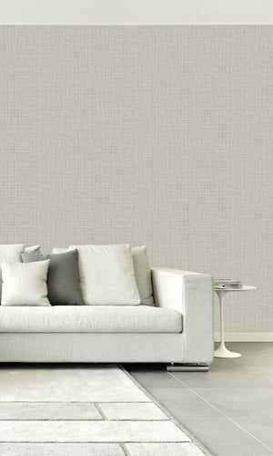 Light Pewter Woven Raffia Textured Vinyl Commercial Wallpaper CPW1139