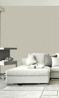 Light Pewter Woven Raffia Textured Vinyl Commercial Wallpaper CPW1139