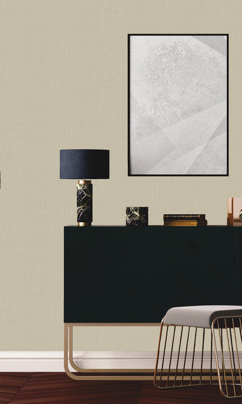 Warm Tea Crossroads Fine Linen Textured Vinyl Commercial Wallpaper CPW1148