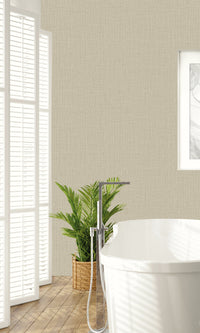 Warm Tea Crossroads Fine Linen Textured Vinyl Commercial Wallpaper CPW1148