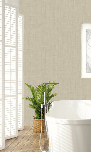 Warm Tea Crossroads Fine Linen Textured Vinyl Commercial Wallpaper CPW1148