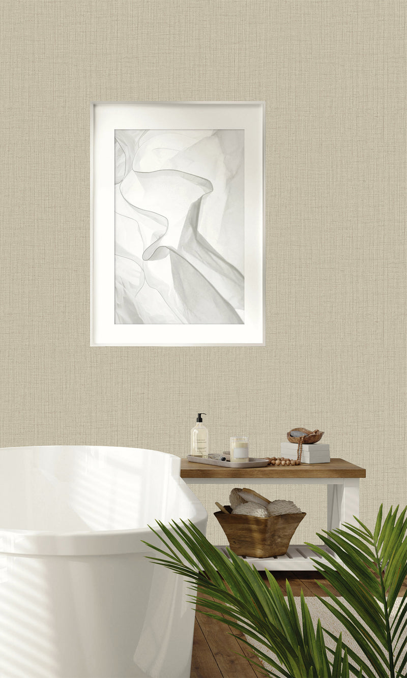 Warm Tea Crossroads Fine Linen Textured Vinyl Commercial Wallpaper CPW1148