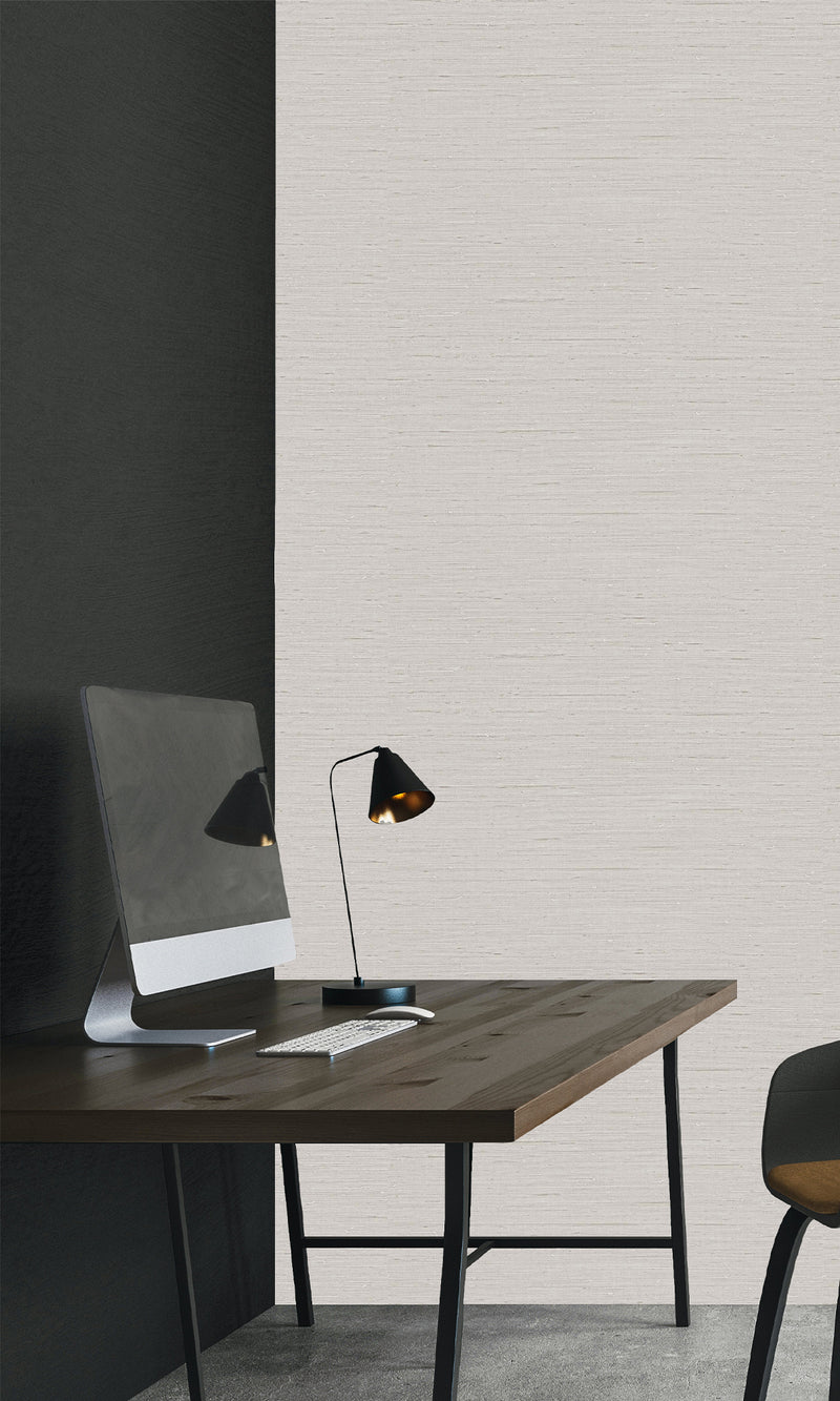 White Truffle Horizon Plain Textured Vinyl Commercial Wallpaper CPW1101