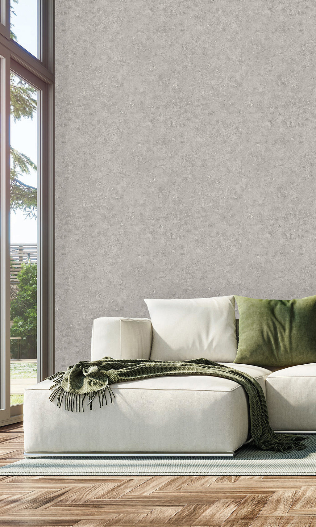 Paver Grey Cement Textured Vinyl Commercial Wallpaper CPW1093