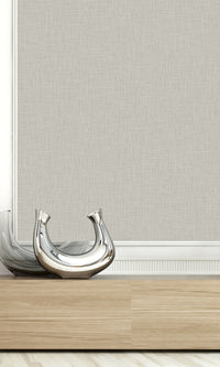 Smoked Oyster Linen Textured Vinyl Commercial Wallpaper CPW1104