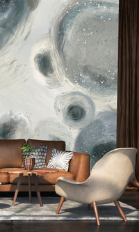Thuraya Nebula Gray Bubbles Wall Navy Blue MA1319-TN