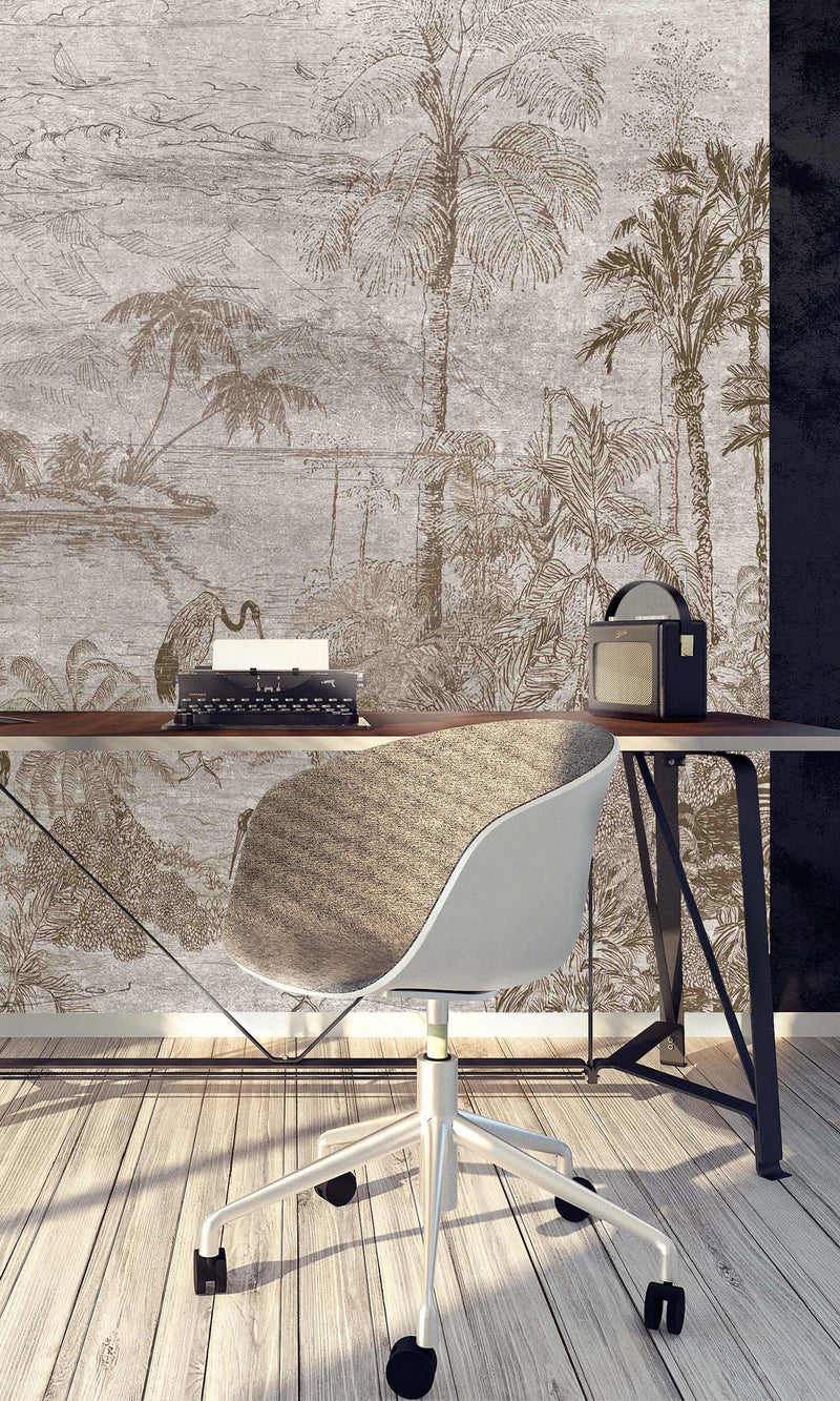 Thuraya Nebula Vintage Line Drawing Brown MA597 - Sample