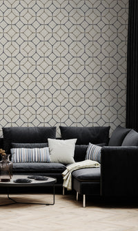 Thuraya Nebula Classic Geometric Arrangement Taupe MG1721 - Sample