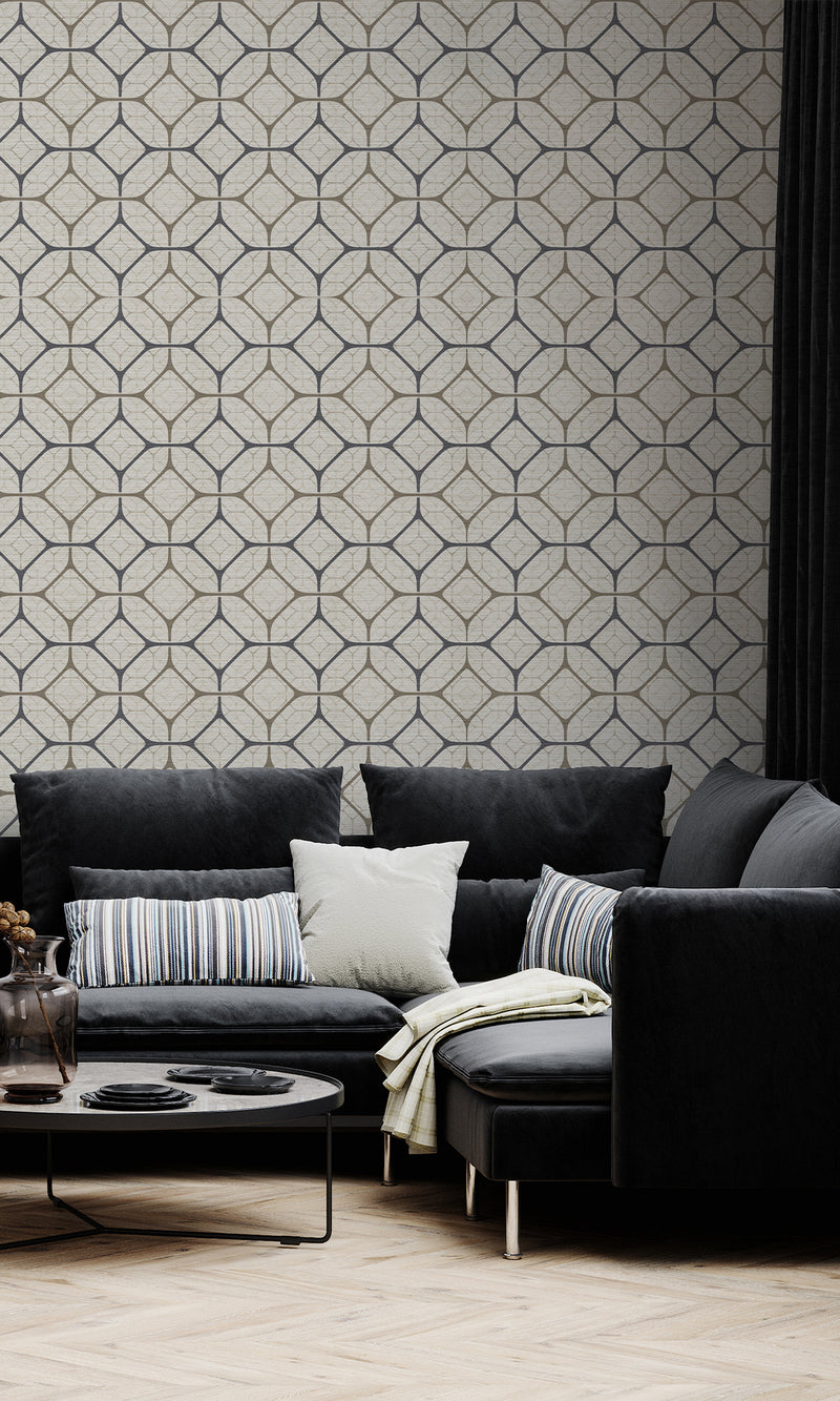 Thuraya Nebula Classic Geometric Arrangement Taupe MG1721 - Sample