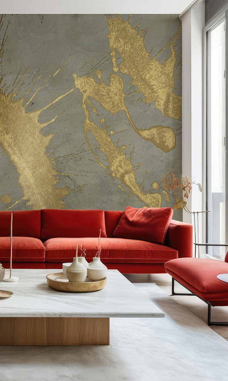 Muance Splash Effect Metallic Grey Gold MU15076 Sample