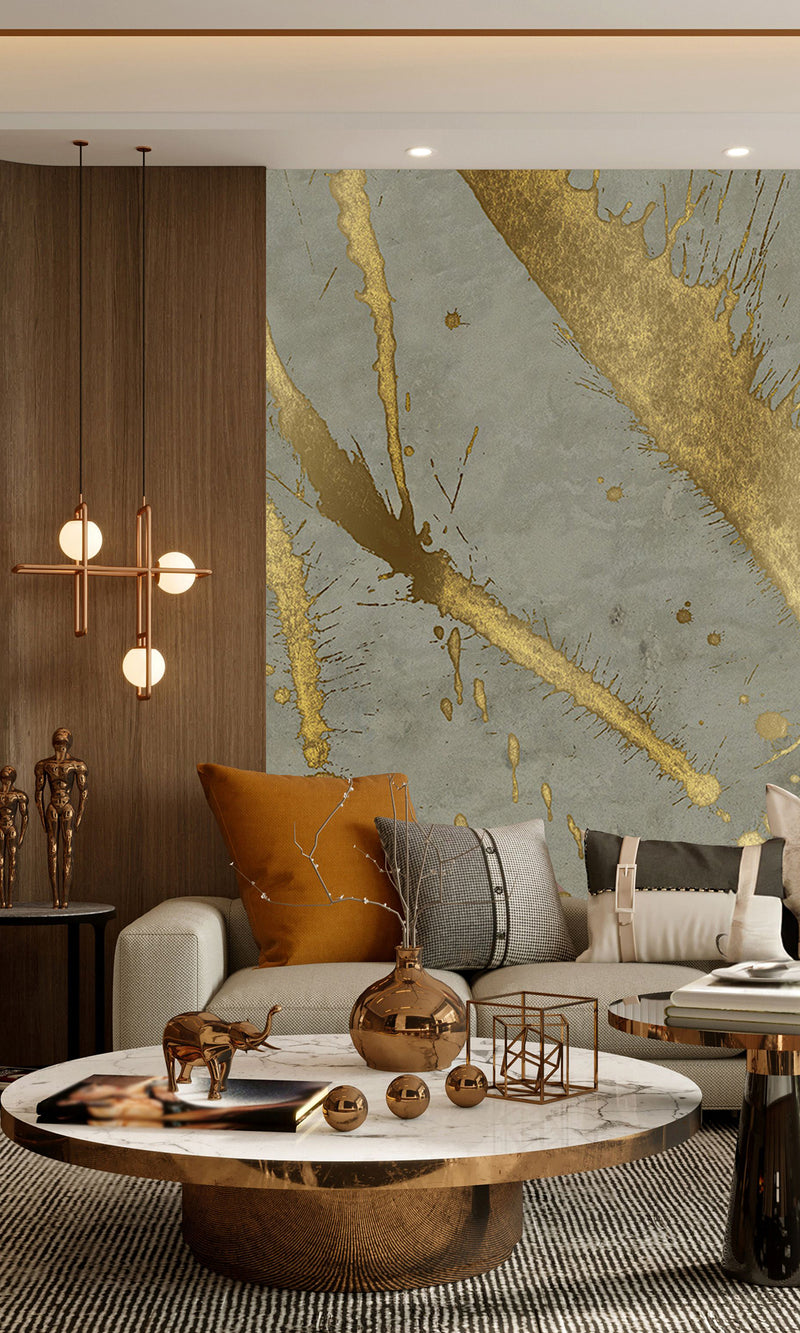 Muance Splash Effect Metallic Grey Gold MU15076 Sample