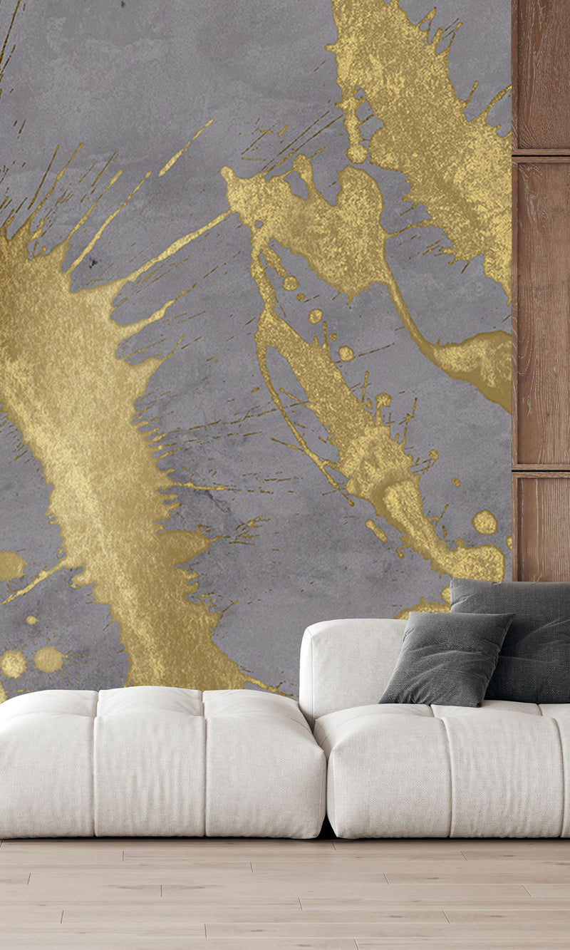 Muance Splash Effect Ash Blue Gold MU15077 Sample
