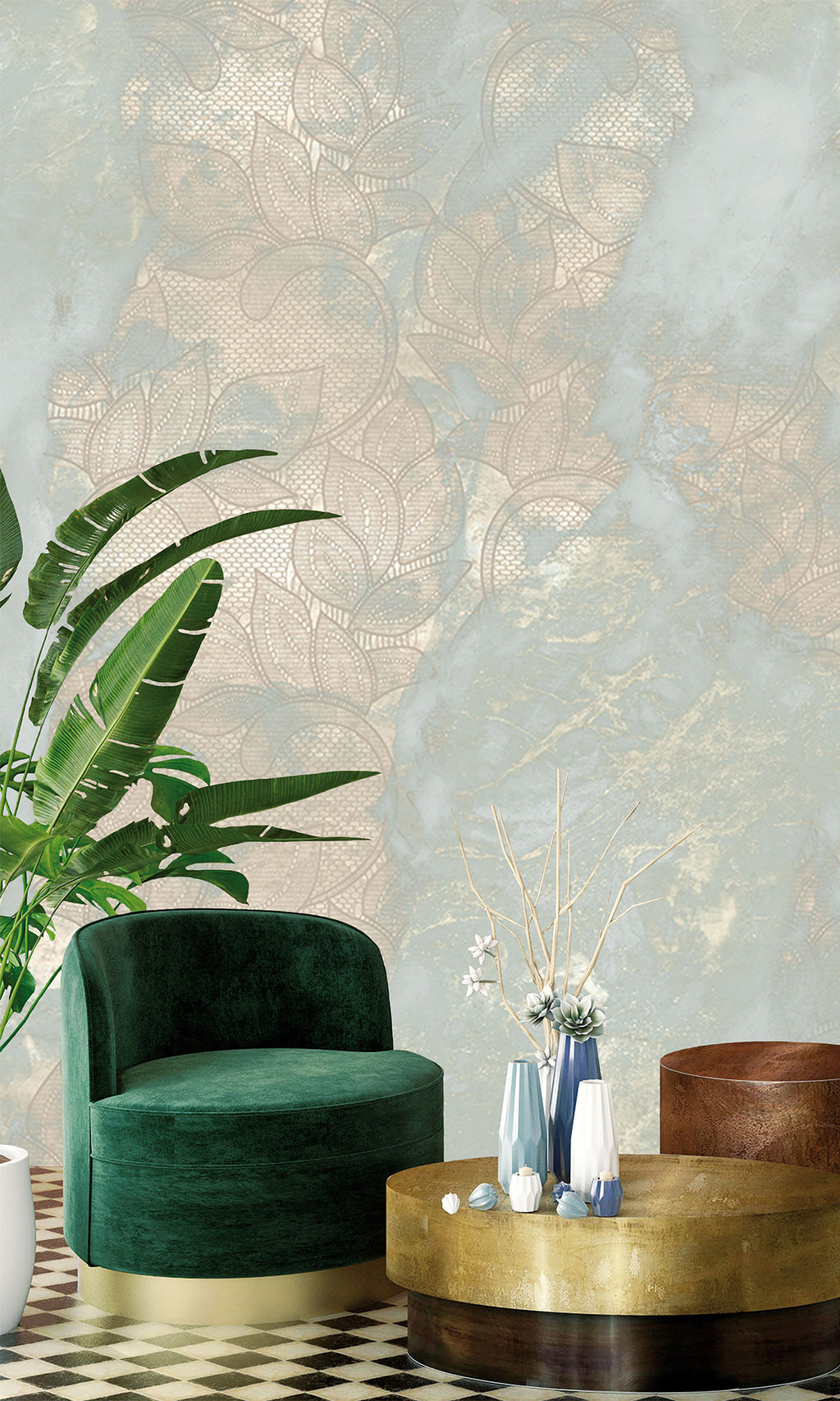 Muance Soft Marble Pastel Aqua MU15089 Sample