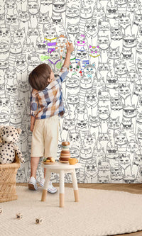 Adventure Awaits Colour-me Cats Black/White 14070