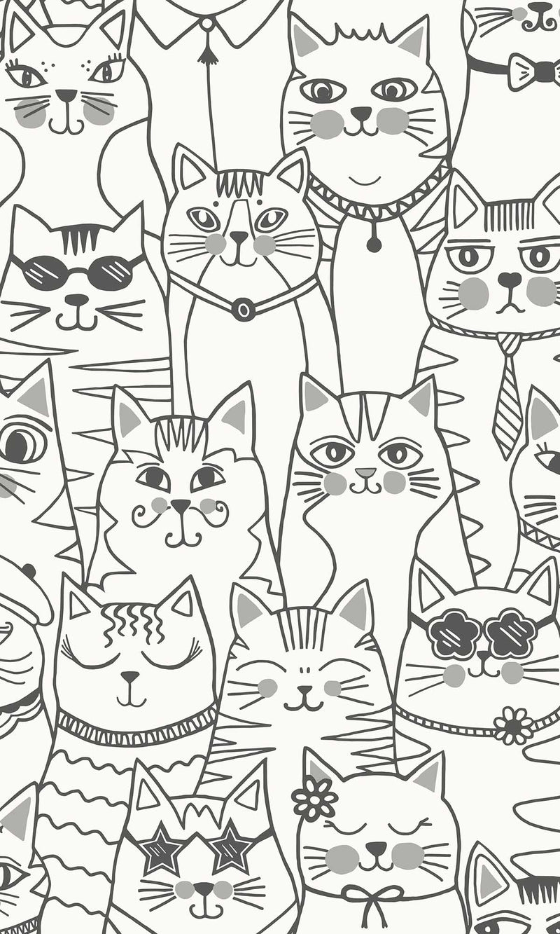 Adventure Awaits Colour-me Cats Black/White 14070