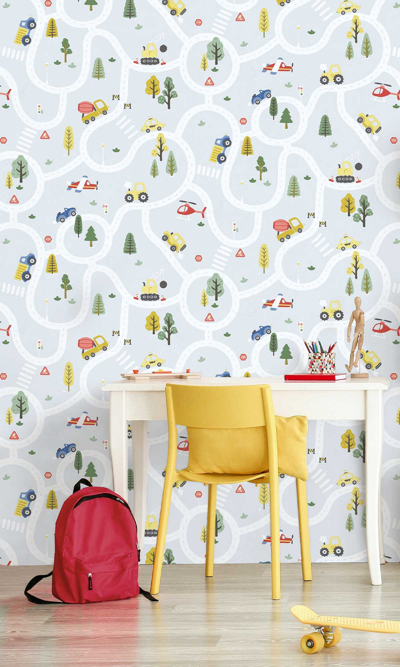 Adventure Awaits Roundabout Road Light Blue 14082