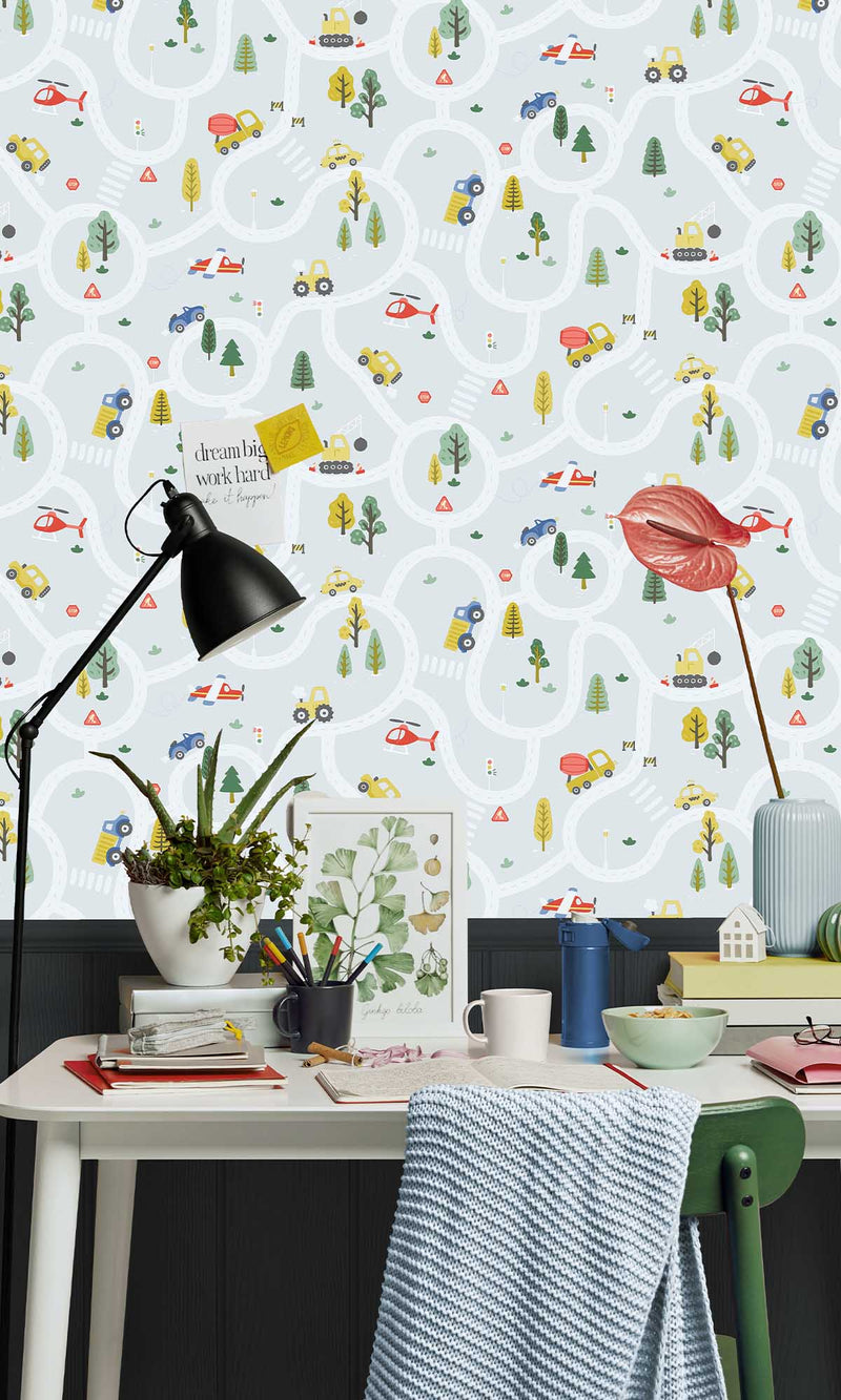 Adventure Awaits Roundabout Road Light Blue 14082