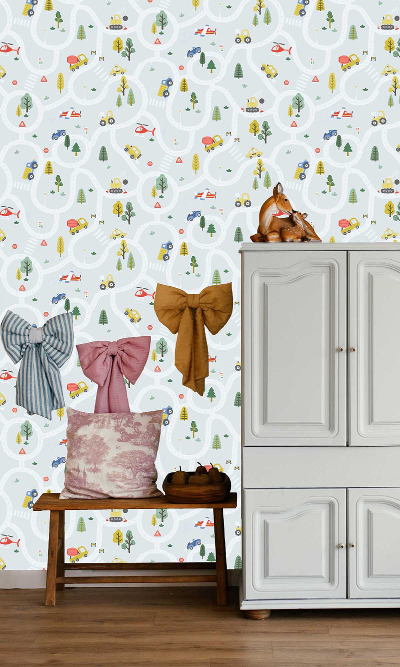 Adventure Awaits Roundabout Road Light Blue 14082