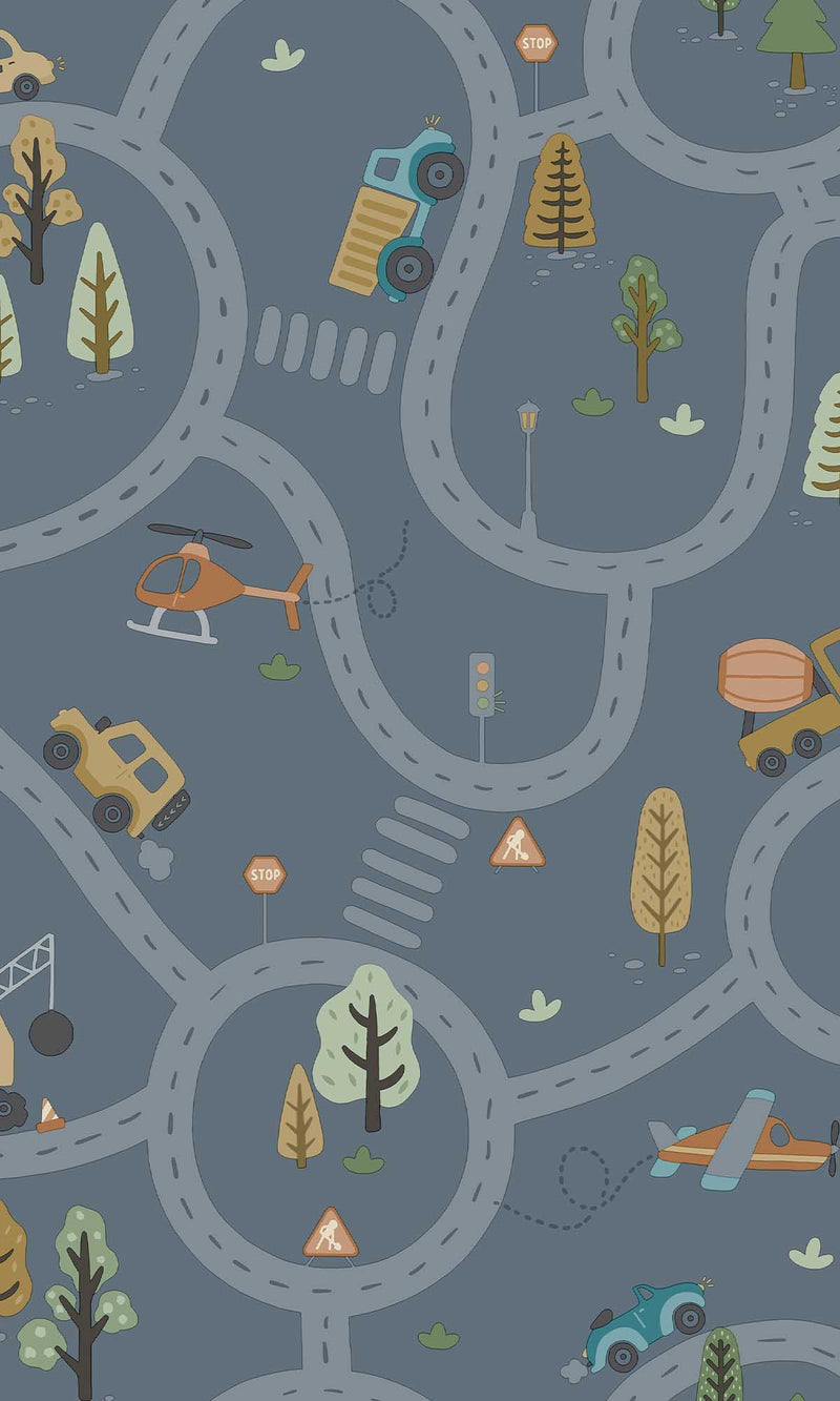 Adventure Awaits Roundabout Road Denim Blue 14083