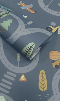 Adventure Awaits Roundabout Road Denim Blue 14083