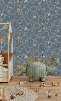 Adventure Awaits Roundabout Road Denim Blue 14083