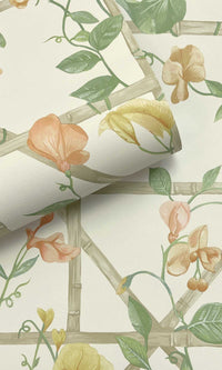 Imaginarium 3 Trailing Floral Trellis Orange Cream 14200