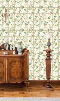 Imaginarium 3 Trailing Floral Trellis Orange Cream 14200