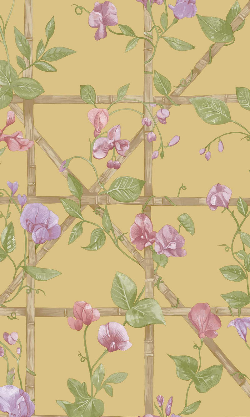 Imaginarium 3 Trailing Floral Trellis Ochre 14201