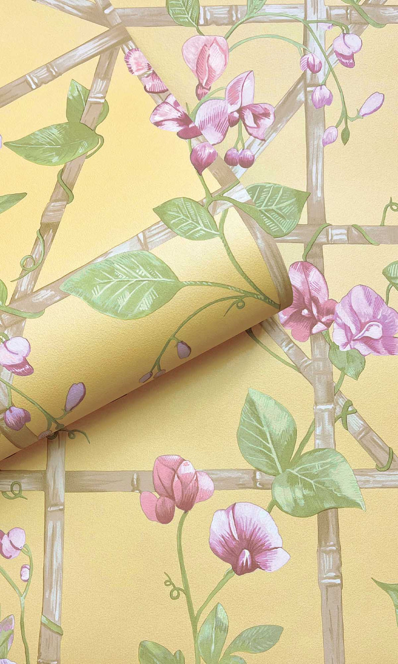 Imaginarium 3 Trailing Floral Trellis Ochre 14201