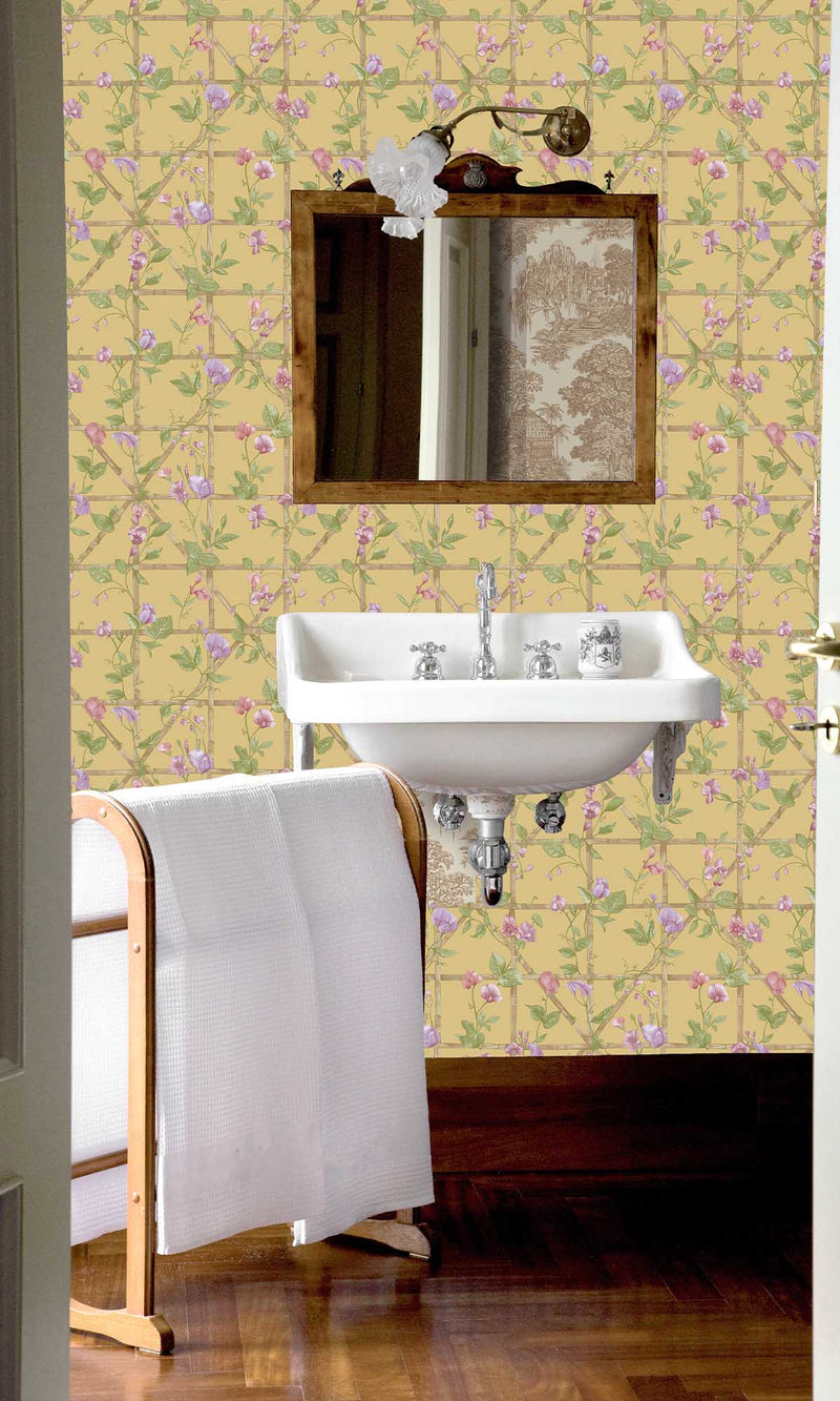 Imaginarium 3 Trailing Floral Trellis Ochre 14201