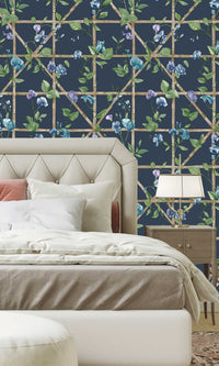 Imaginarium 3 Trailing Floral Trellis Navy 14202