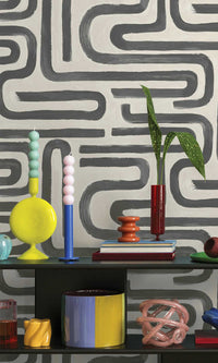 Imaginarium 3 Brushed Geo Charcoal Cream 14233