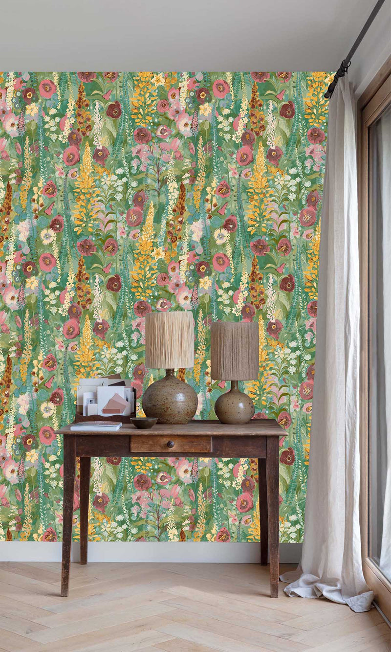 Inia Delphinium Forest Multicolor - Green A74601