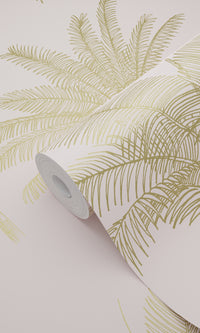 Origin Paradise Soft Pink and Gold Palm Trees 139164