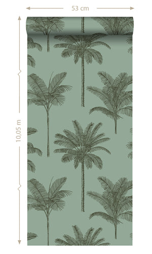 Origin Paradise Grayish Green Palm Trees 139165