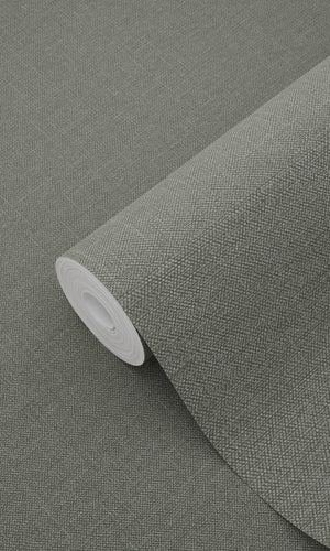 Origin Greyed Olive Green Blush Linen Texture Plain 148746