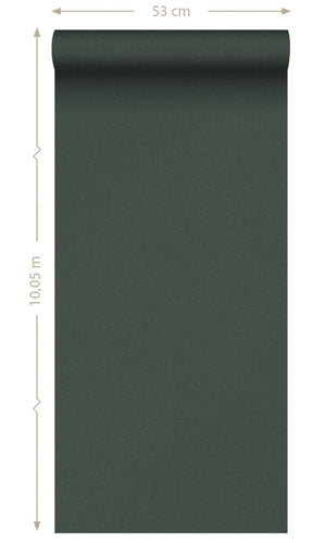 Origin Dark Green Blush Linen Texture Plain 148755