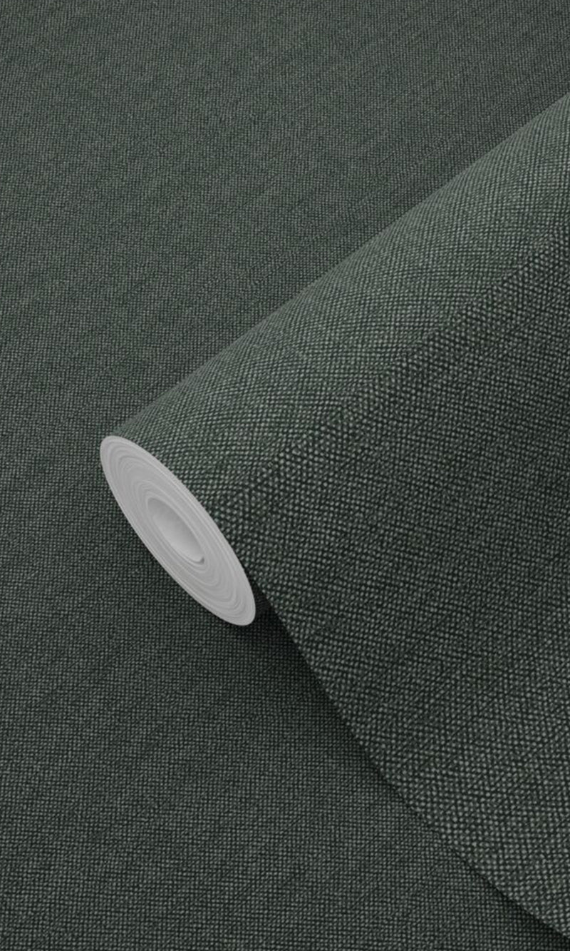 Origin Dark Green Blush Linen Texture Plain 148755