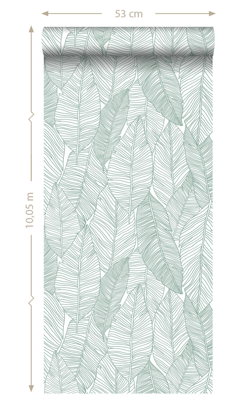 Origin Jungle Fever Green Pen Drawn Leaves 139010