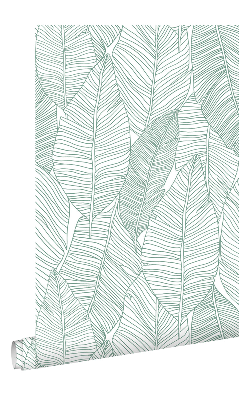 Origin Jungle Fever Green Pen Drawn Leaves 139010