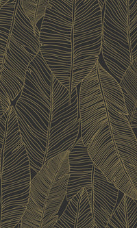 Origin Jungle Fever Black and Gold Pen Drawn Leaves 139126