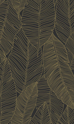 Origin Jungle Fever Black and Gold Pen Drawn Leaves 139126