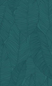 Origin Jungle Fever Petrol Blue Pen Drawn Leaves 139448