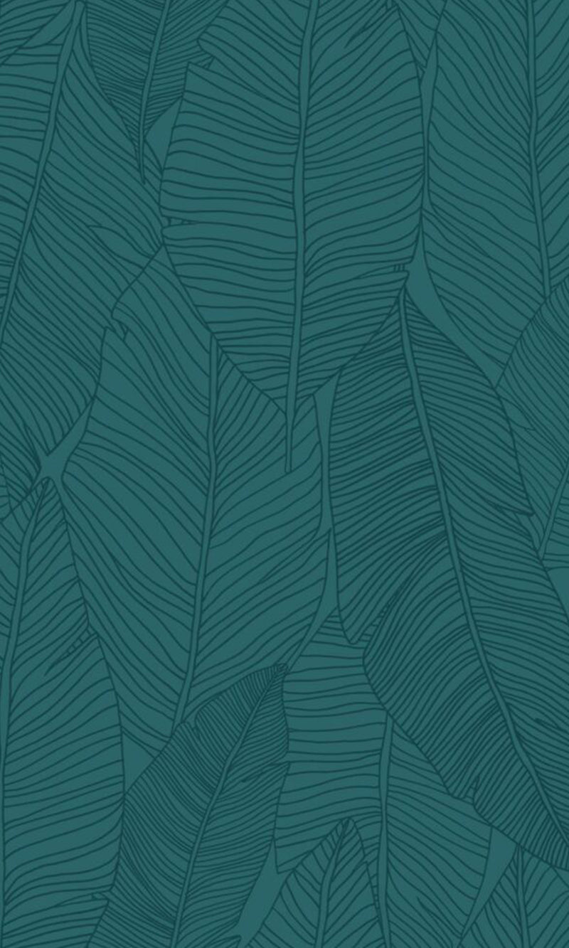 Origin Jungle Fever Petrol Blue Pen Drawn Leaves 139448