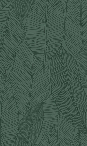 Origin Jungle Fever Dark Green Pen Drawn Leaves 139449