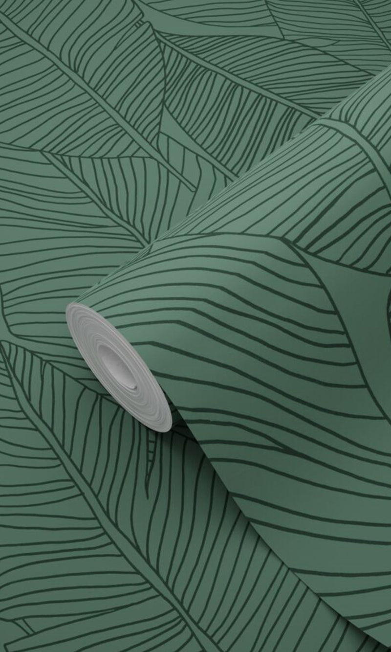 Origin Jungle Fever Dark Green Pen Drawn Leaves 139449