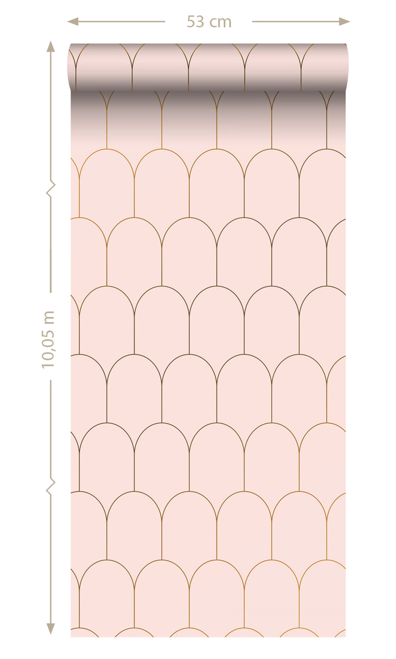 Origin Soft Pink and Gold Art Deco Motif 139201