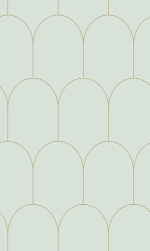 Origin Mint Green and Gold Art Deco Motif 139202